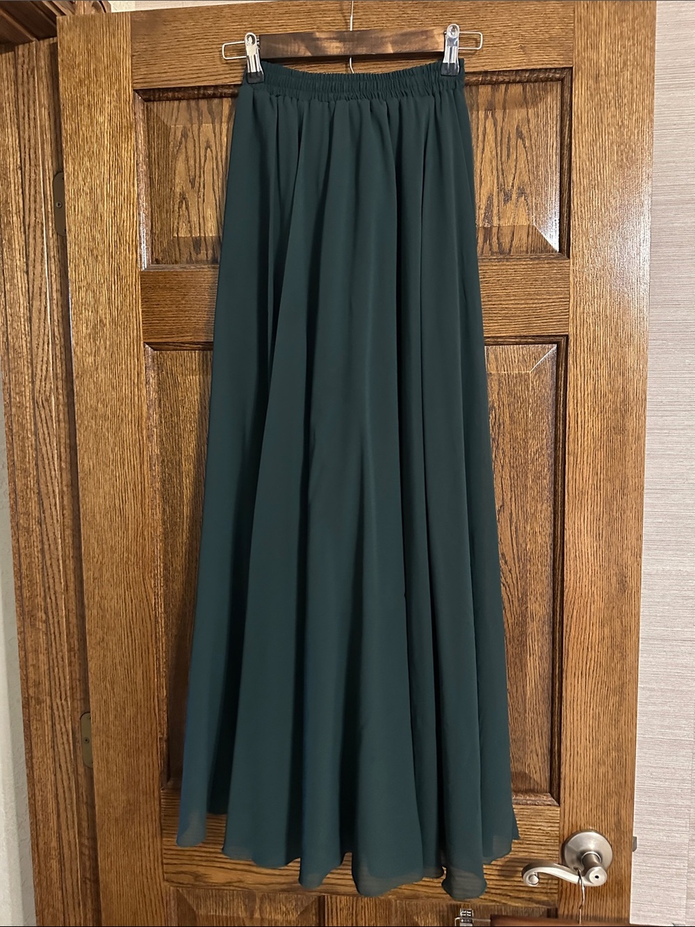 Women’s Dark Green Maxi Skirt - Elegant Flowing Silhouette